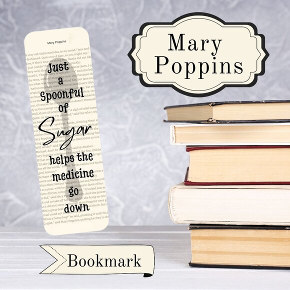 Mary Poppins Quote Book Page Bookmark, Bookish, Bookmarks - Picture 1 of 2